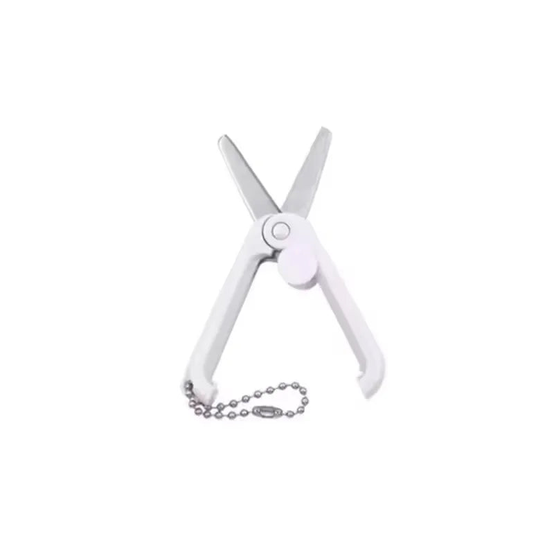 Mini Telescopic Keychain Scissors - Portable Folding Paper Cutting Tool & DIY Craft Stationery Accessory