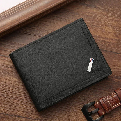 Men’s Slim Leather Wallet – Minimalist Foldable Short Wallet in Soft Genuine Leather for Everyday Carry & Card Holder Convenience