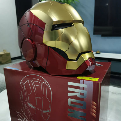1:1 Iron Man Helmet Mk5 to Mk50 – Avengers War Machine Cosplay with Electric Open/Close, English Voice & Remote Control, Christmas Gift Toy