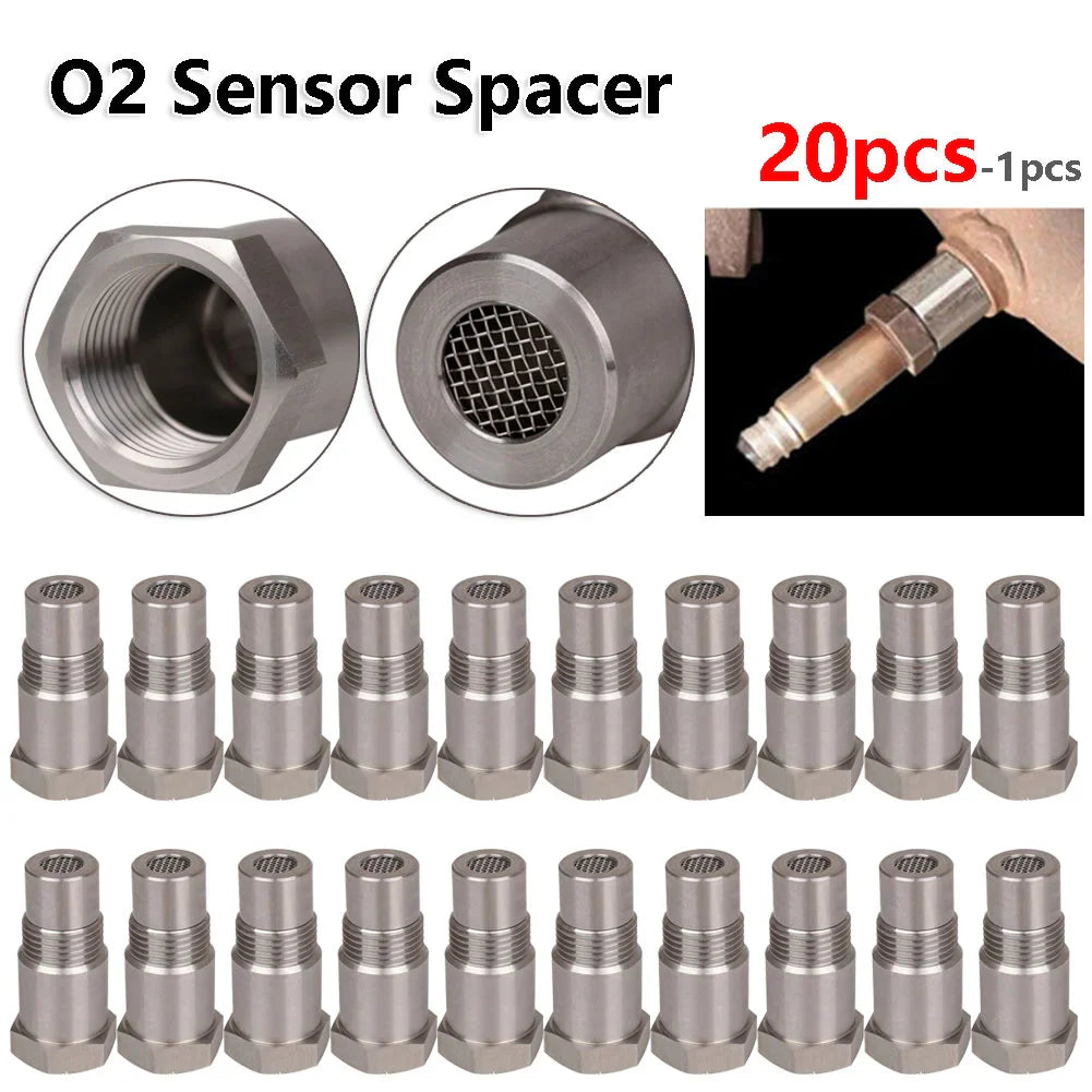 Car CEL Fix Adapter – 1-20pcs Stainless Steel Oxygen O2 Sensor Eliminator, M18X1.5 Check Engine Light Replacement Accessory