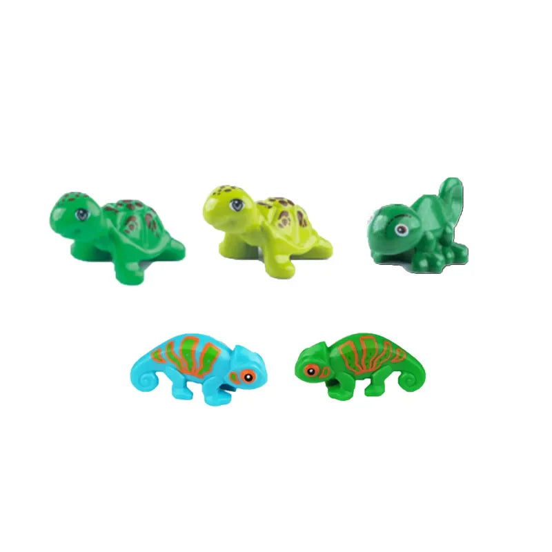 MOC Animal Scene Building Blocks – Zoo & Wildlife DIY Toy Bricks with Ducks, Cats, Dogs, Penguins, Eagles, Wolves, Bears, Deer, Sharks, Snakes, Mice, Sheep (K055)