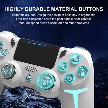 LED Bluetooth Wireless Gamepad – 6-Axis Gyroscope Dual Vibration RGB Controller for PS4, PS3 & PC