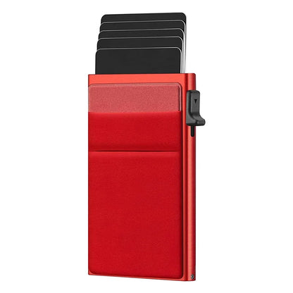 RFID Credit Card Holder for Men, Thin Slim Luxury Metal Mini Minimalist Wallet, Bank & ID Cardholder Case