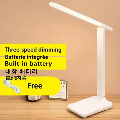 Folding LED Desk Lamp – Touch Dimmable Eye Protection Night Light for Bedroom, Bedside & Study with USB Plug-in