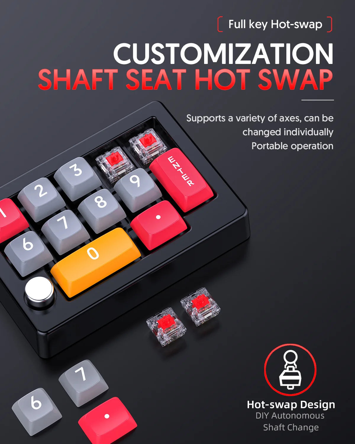 13-Key Programmable Mechanical Mini Keyboard – Hot-Swappable Switches with 7-Color RGB Lighting for Gaming