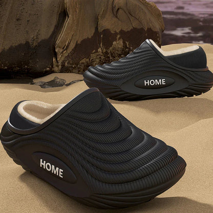 Warm Plush EVA Slippers for Men & Women – Waterproof Non-Slip Winter Platform Indoor/Outdoor Furry Home Slippers Casual Comfort Shoes