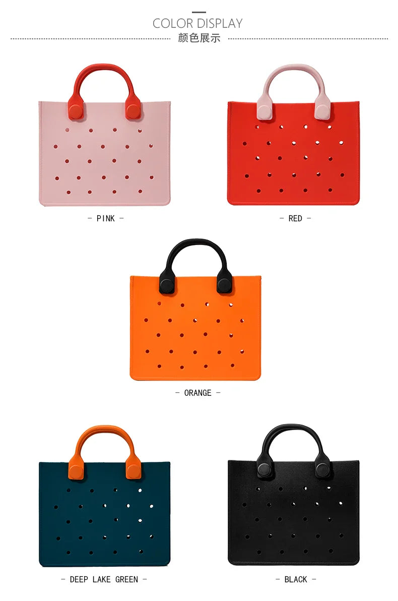EVA Large Leather Shoulder Bag – Waterproof Casual Tote for Women, Beach Bag & Fashion Storage Handbag
