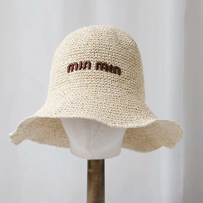 Women’s Wide Brim Sun Hat – Foldable Straw Beach Hat for Summer | UV Protection Large Brim Chapeau Femme Outdoor Sun Cap