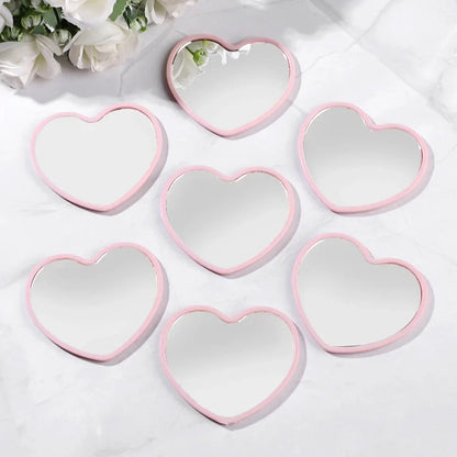 10PCS Heart-Shaped Mini Mirrors - Wedding, Birthday & Holiday Guest Gifts, Christmas and Home Decor