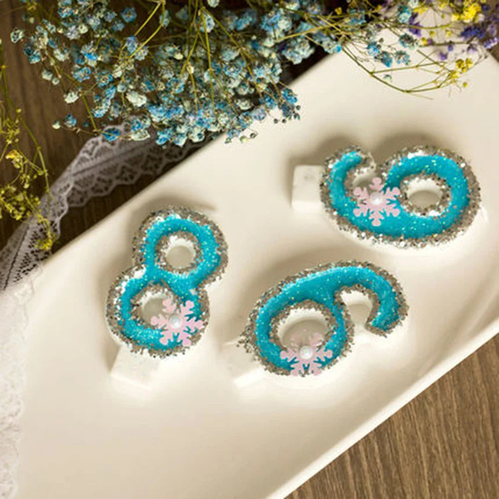 1Pcs Blue Shell Glitter Number Candle - Birthday Cake Topper, Wedding Digital Dessert Decor for Celebration, Birthday Decoration