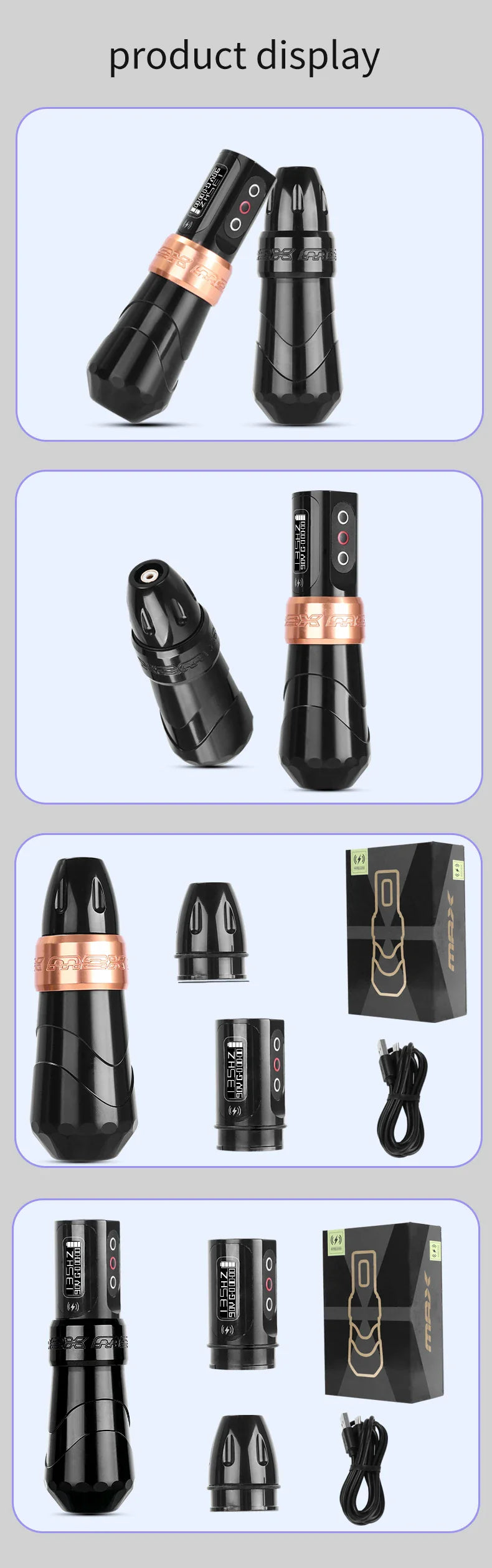 YILONG MAX Tattoo Machine Cartridge Pen – 2400mAh Coreless Motor Lithium Battery Pen Kit for Tattoo Artists