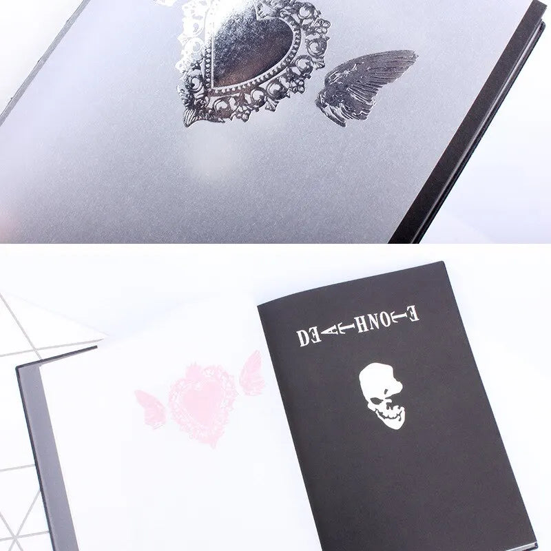 A5 Anime Notebook Set – Leather Journal, Feather Pen, Animation Art Writing Notepad with Necklace