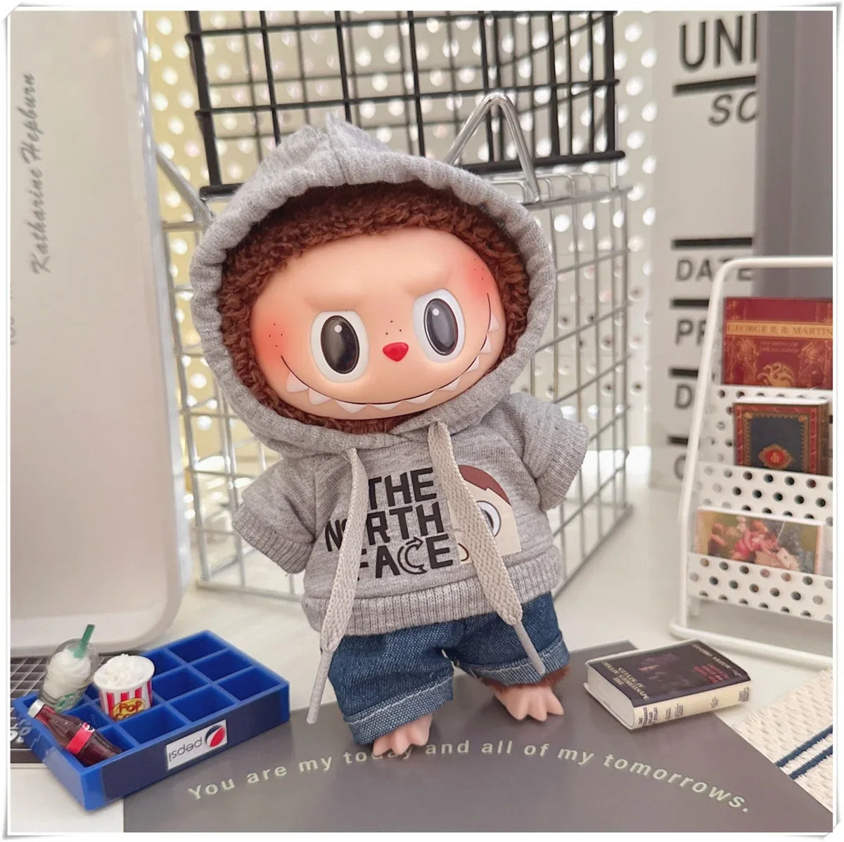 15/17cm Labubu V1 V2 Doll Clothing Set – Fashion Hoodie & Pants, Korean Idol Style DIY Accessories Toy Gift