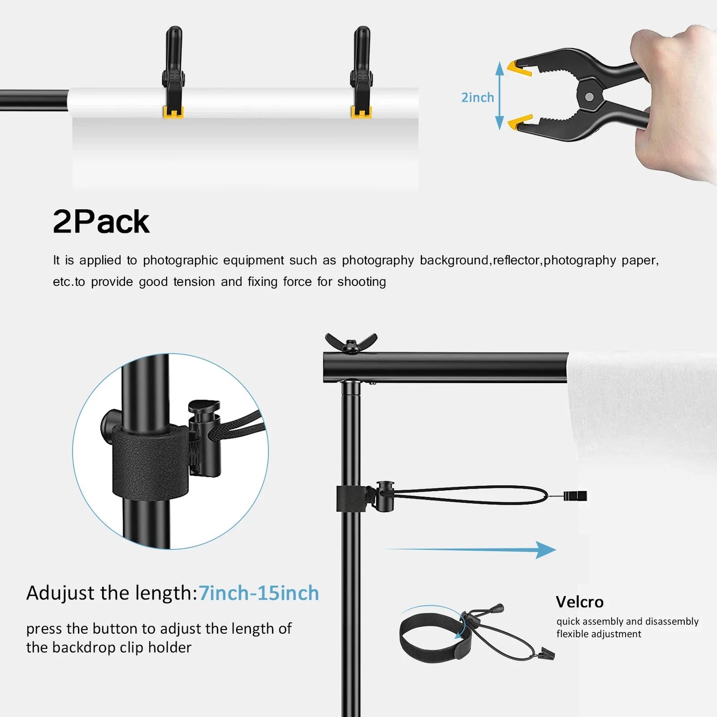 Photography Studio Backdrop Stand — Photo & Video Background Support System Kit
