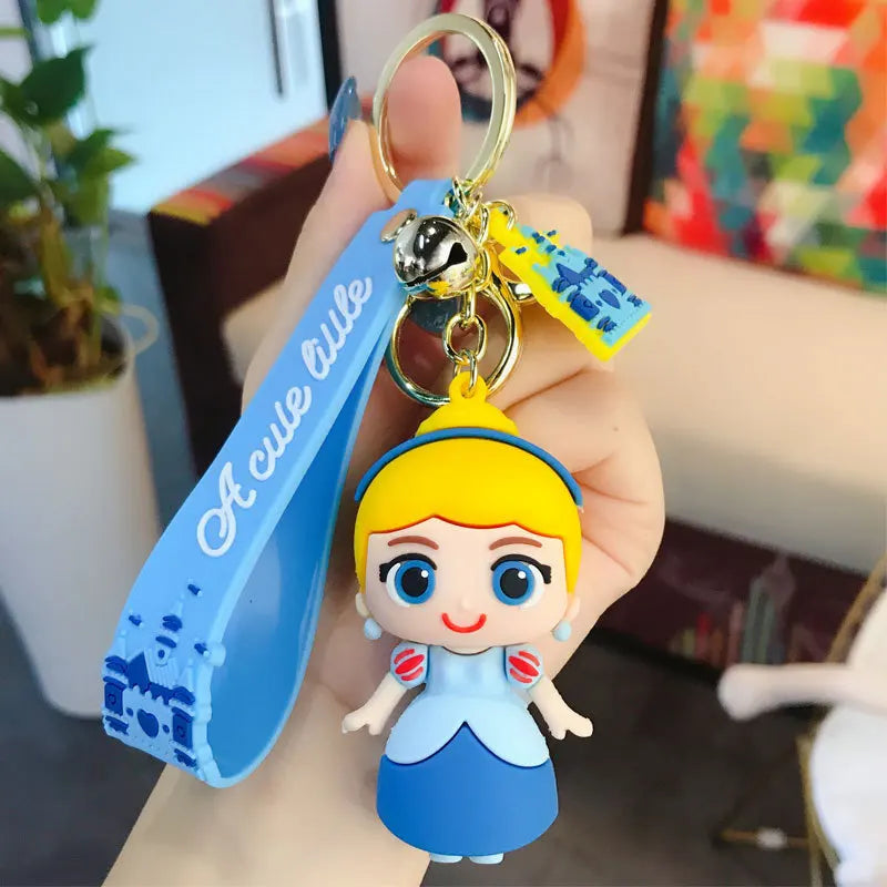 Anime Disney Cartoon Keychain – Gummed Girl, Mermaid & Princess Keyring, Cute Snow White & Alice Toy Gift