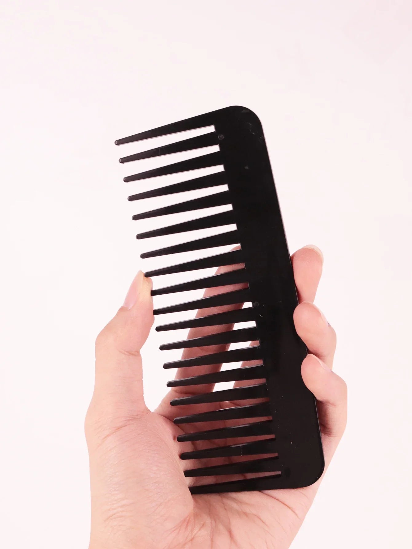Thick Plastic Heat-Resistant Salon Comb – Anti-Static Long & Wide Tooth Comb for Real Hair Wigs