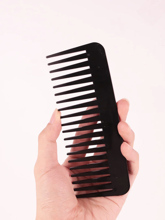Thick Plastic Heat-Resistant Salon Comb – Anti-Static Long & Wide Tooth Comb for Real Hair Wigs