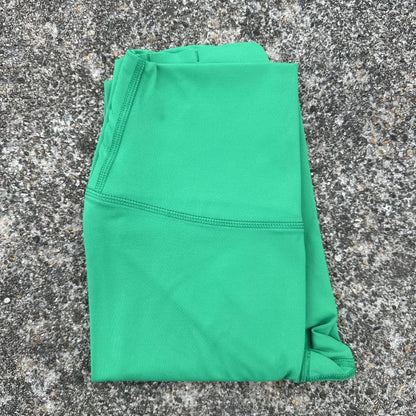 High Waist Women's Yoga Leggings - Solid Color Cropped Gym & Training Pants with Back Pocket