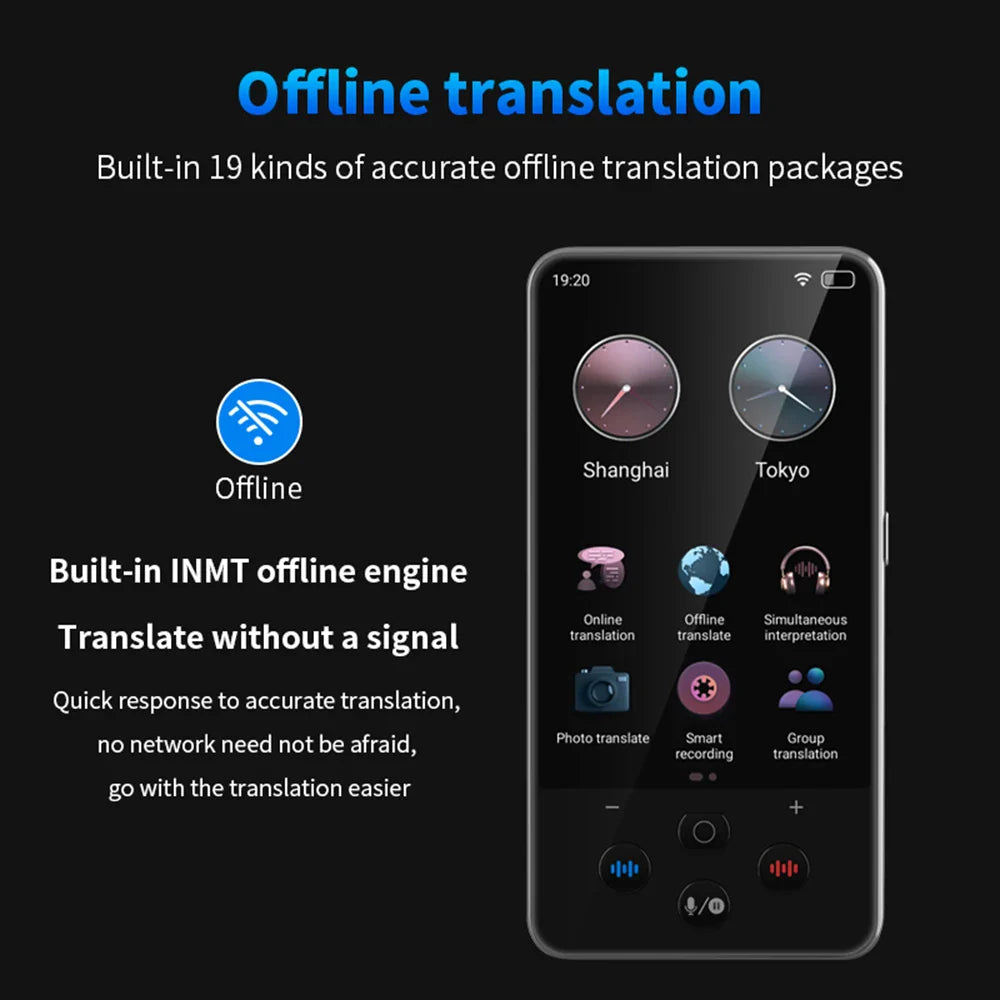 S85 Pro Language Translator Device – 138 Languages, 4-Inch Screen, Offline Voice & Video Translation, 8GB Storage, 2000mAh Battery