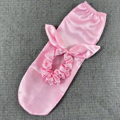 Cute Rabbit Ear Headband – Satin Bunny Knot Hairband for Women & Girls, Elastic Bowknot Hair Accessory
