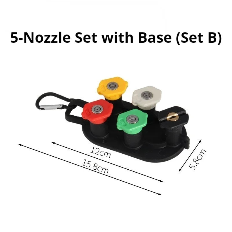 Pressure Washer Nozzle Set - 5/7Pcs Color-Coded 1/4" Quick Connect Spray Tips with Holder for Car & Home Cleaning