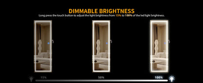 LED Door Hanging Mirror Cabinet – Wall-Mounted Full-Length Lighted Jewelry Organizer with Storage