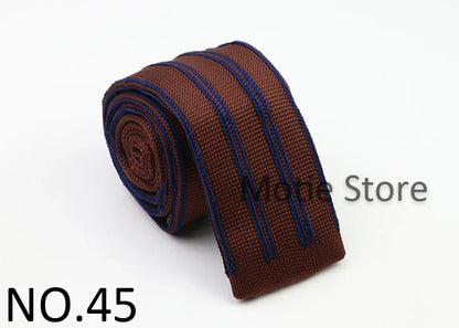 Classic Knit Neck Tie for Men — 6cm Plaid & Dots Casual Business Wedding Tie