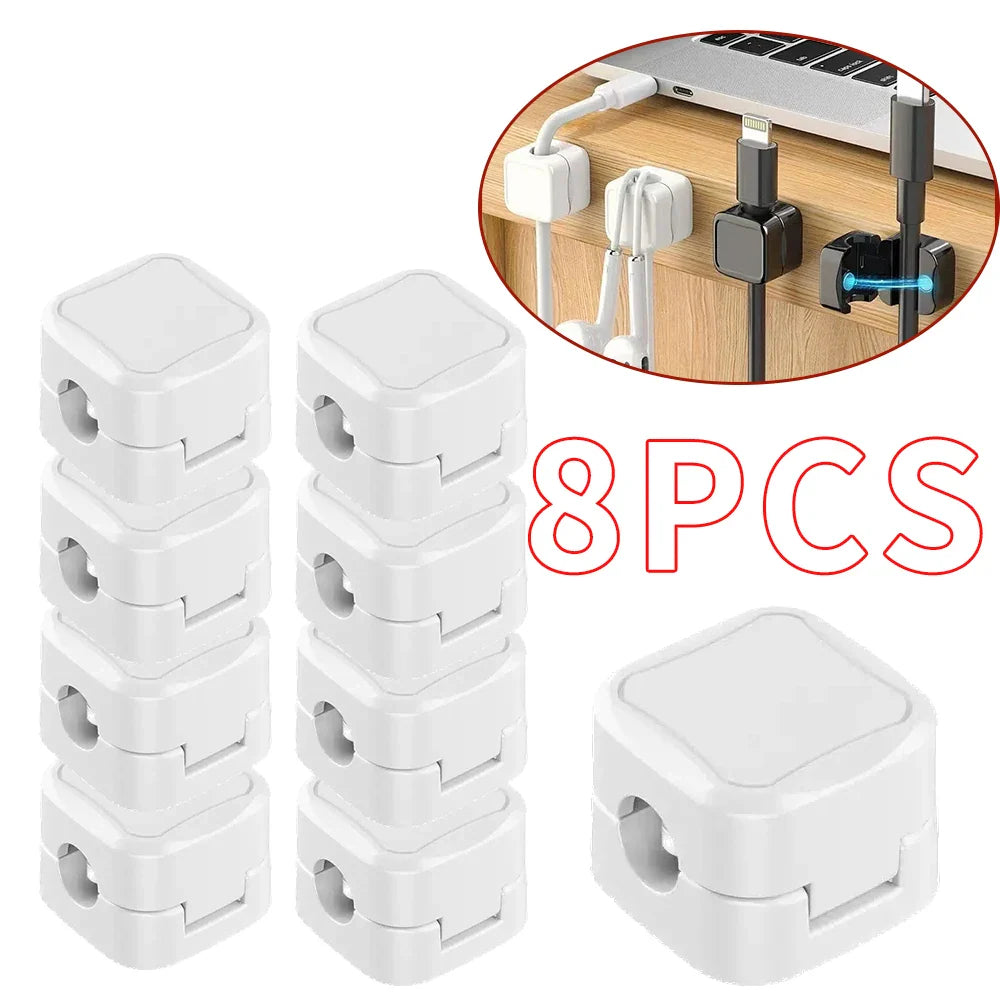 Magnetic Cable Clips – Adjustable Cord Holders for Desk Cable Management, 4/8/16/36PCS Organizer
