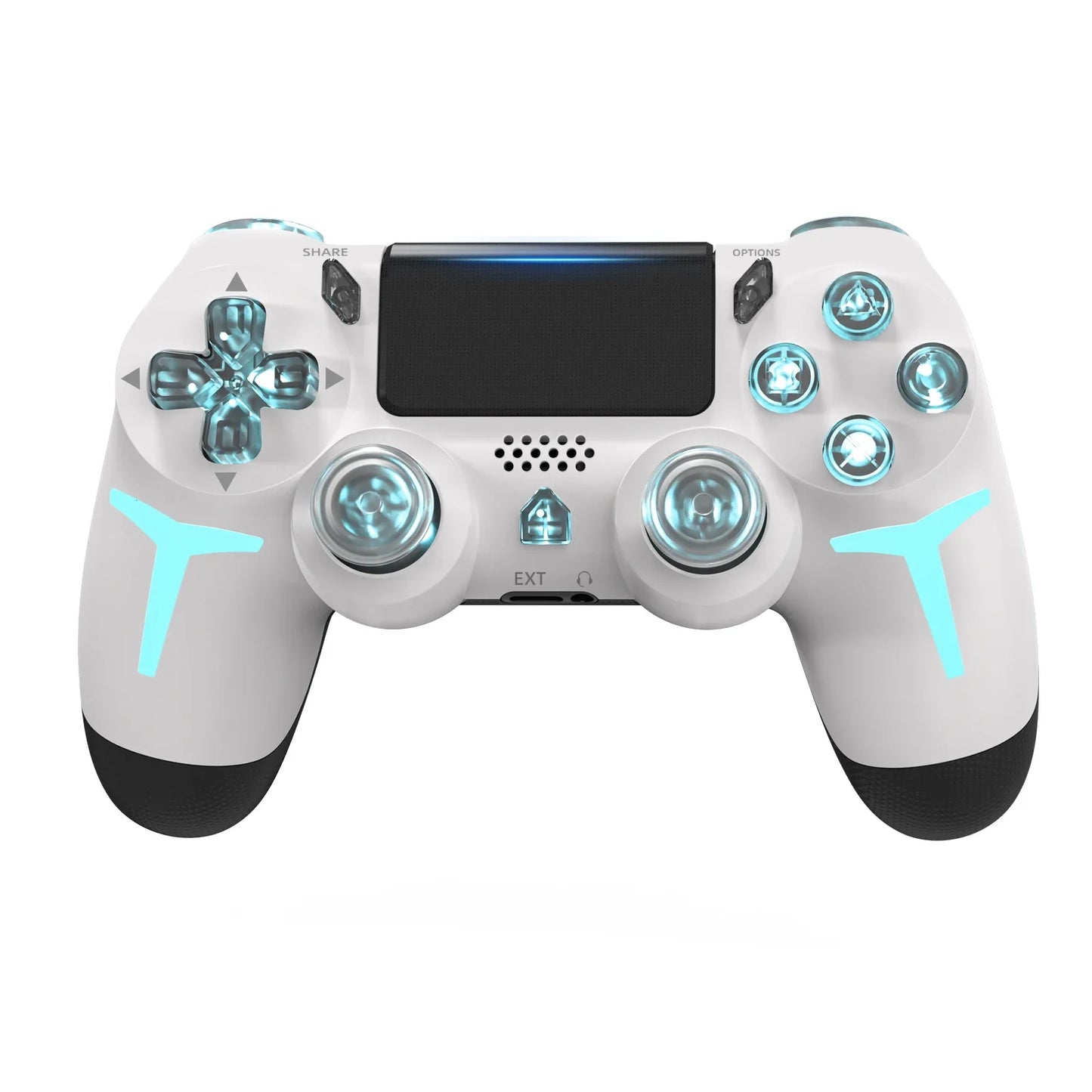 GAMINJA RGB Wireless Game Controller - Bluetooth Gamepad for PS4 PS3 PC with LED Lights, 6-Axis Gyro and Dual Vibration