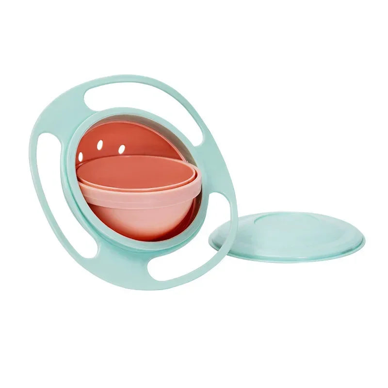 Universal Gyro Bowl – 360° Rotary Spill-Proof Feeding Dish & Balance Training Toy for Children