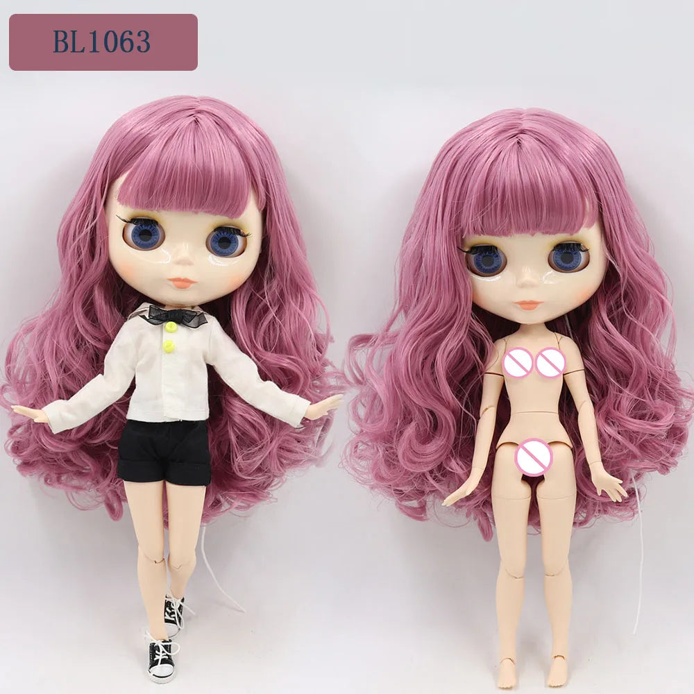 ICY DBS Blyth Doll – 1/6 BJD Customized Nude Joint Body, White Skin Glossy & Matte Face, 30cm Girl Toy Gift