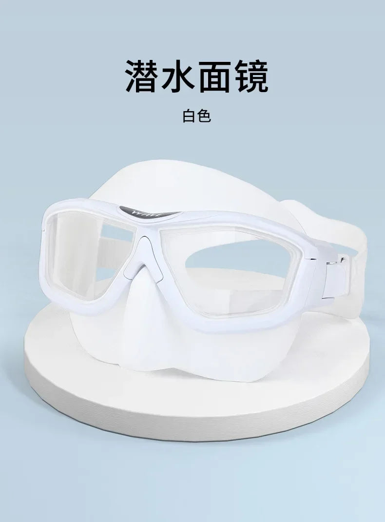 HD Full Face Diving Mask - Anti-Fog Large-Frame Snorkel Goggles for Freediving & Scuba Diving