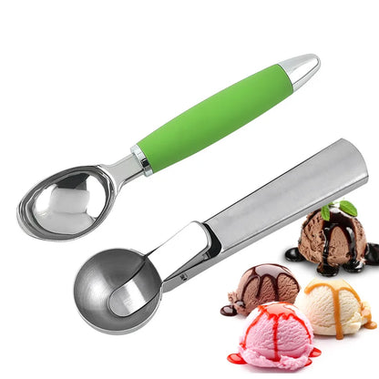 Multi-Style Stainless Steel Ice Cream Scoop Ball Digger – Ice Cube Mold & Kitchen Tool for Easy Release and Home Use
