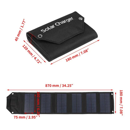 60W 80W 100W Foldable Solar Panel — 5V USB Portable Waterproof Charger for Phone, Camping & Power Bank