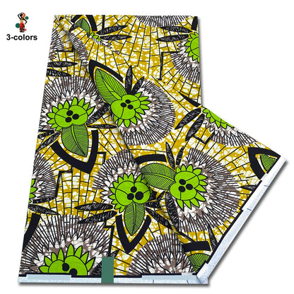 African Ankara Wax Fabric - 100% Cotton Soft Pink Pagne Fashion Print