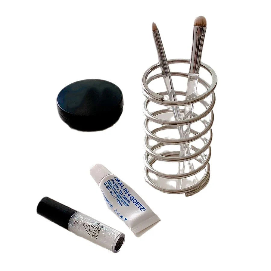 Stainless Steel Toothbrush Holder – Metal Bathroom Storage Rack for Toothpaste, Makeup Brushes & Home Decoration