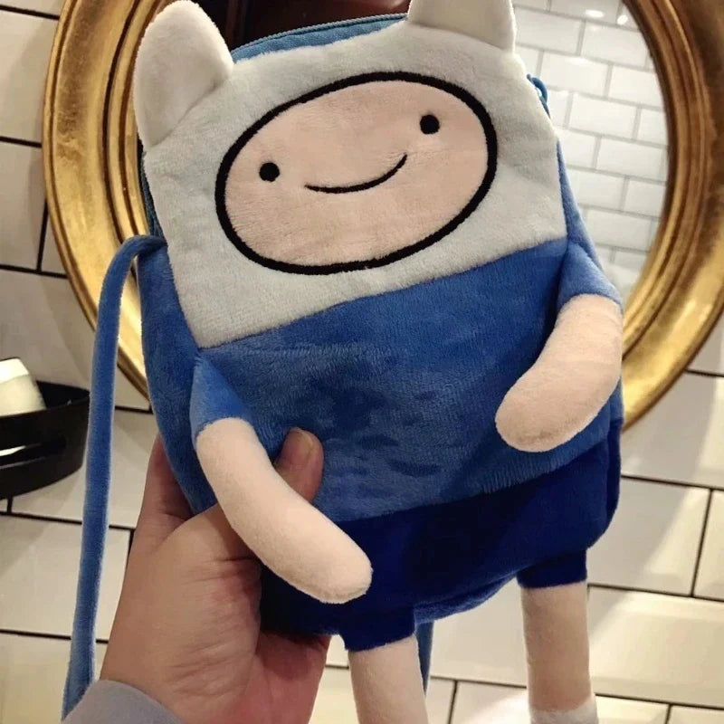 Cartoon Finn & Jake Plush Crossbody Bag – Coin Purse & Phone Bag, Anime BMO Stuffed Toy Gift for Kids & Fans