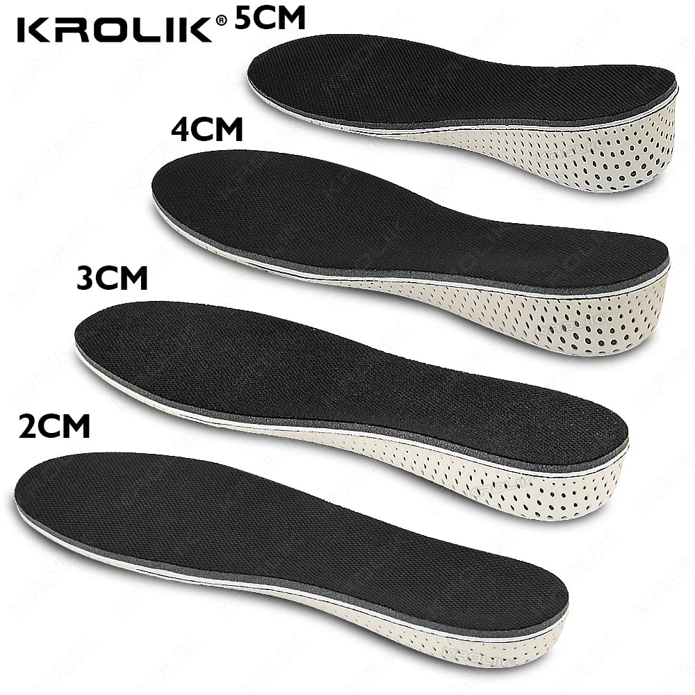 Memory Foam EVA Height Increase Insoles 2–5cm – Breathable Lightweight Shoe Lift Inserts for Men & Women Sports & Everyday Use