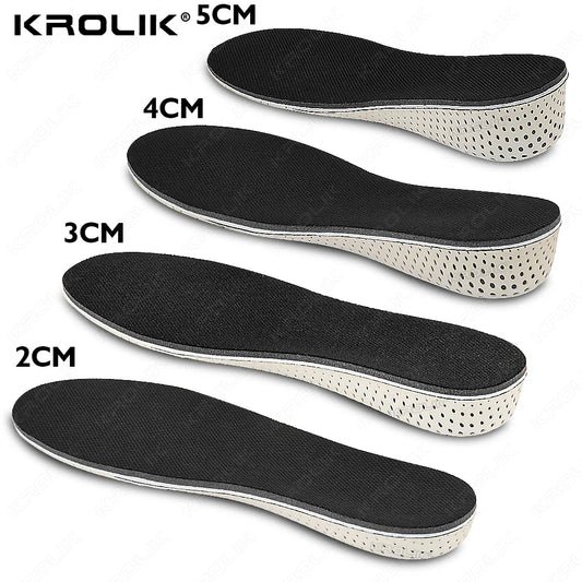 Memory Foam EVA Height Increase Insoles 2–5cm – Breathable Lightweight Shoe Lift Inserts for Men & Women Sports & Everyday Use