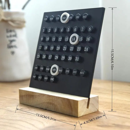 Handmade DIY Calendar: Acrylic Wooden Base Office & Home Decor - Small Ornamental Digital Desk Accessory