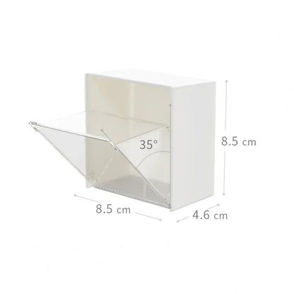 Wall-Mounted Plastic Storage Boxes - Dustproof Bathroom Organizer for Cotton Swabs, Makeup, Small Jewelry, Adhesive Holder Box
