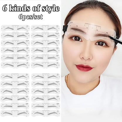 Reusable Eyebrow Stencil Set – Soft Ruler Brow Definer & Styling Template for Precise Grooming