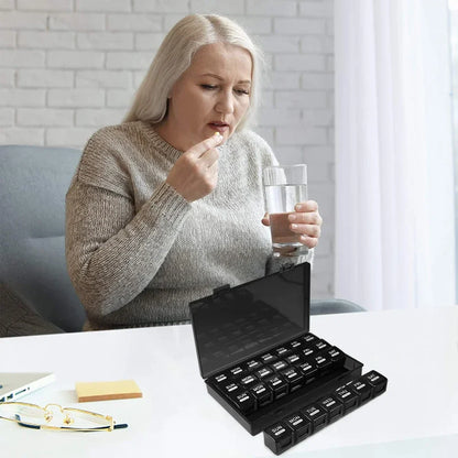 Monthly Pill Organizer – 28-Day Moisture-Resistant Case with Dust-Proof Box for Pills, Vitamins, and Fish Oil