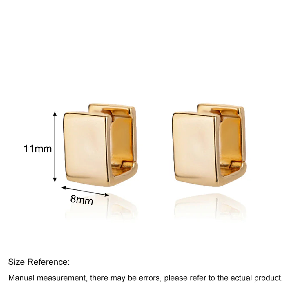 2024 Gold Square Hoop Earrings – Stainless Steel Geometric Jewelry for Women