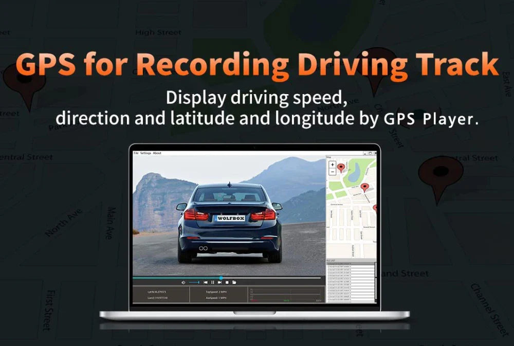 11.26" 4K 2160P Car DVR Dash Cam – CarPlay, Android Auto, GPS, WiFi, Bluetooth, FM, Rear View Mirror Camera & Drive Recorder