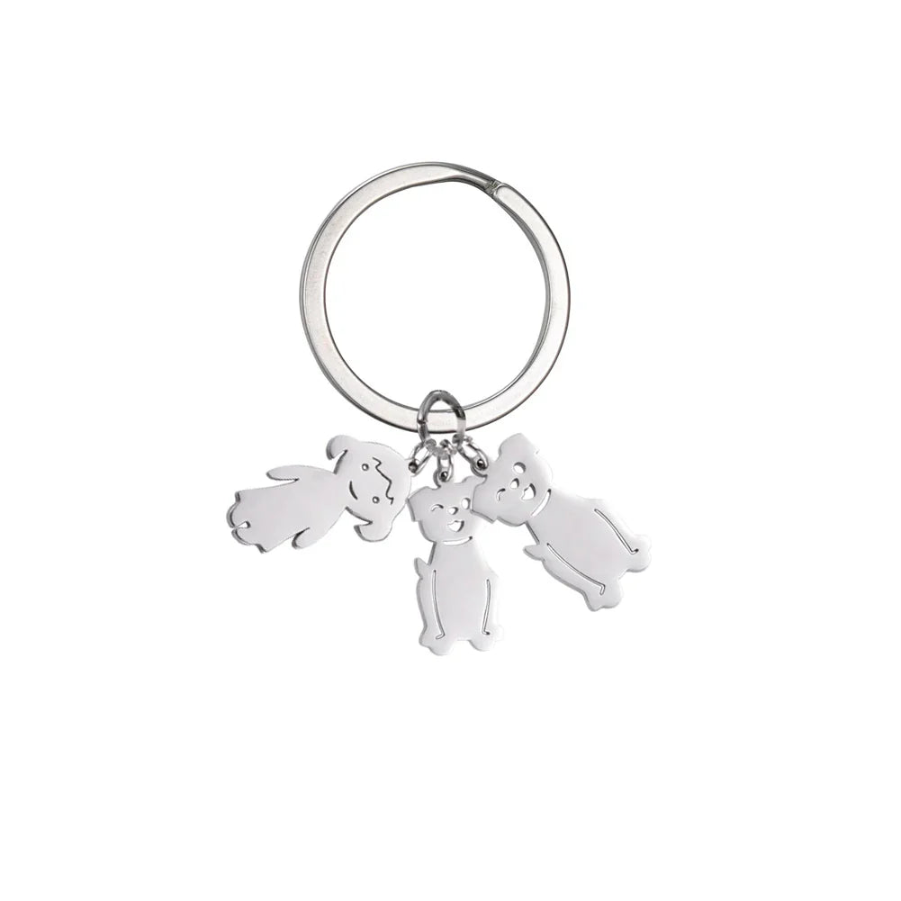 Personalized Kids & Family Keychain – Custom Name Key Chain for Mother’s Day, Couples, Boys, Girls, Pets, Mom, Dad, Baby Gift