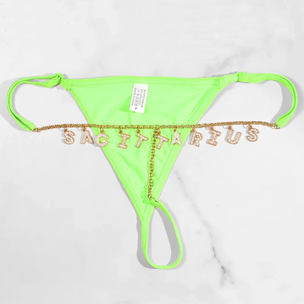 Custom Name Letter Women’s Thong Panties – Sexy Low Waist Adjustable Comfort Lingerie Underwear
