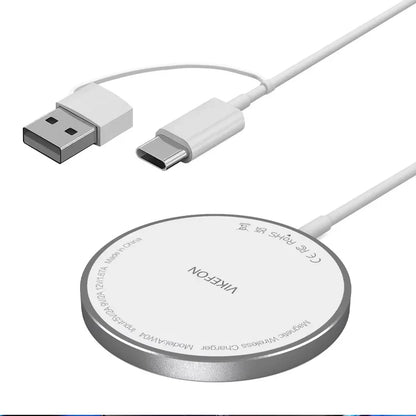 100W Magnetic Wireless Charger Pad with USB & Type-C — Fast Charging Dock for MagSafe iPhone 16/15/14/13/12 Pro Max