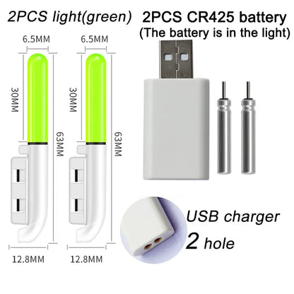 Fishing Electronic Rod Stick Flash Light with CR425 3.6V Lithium Battery – Waterproof LED Luminous Night Fishing Tackle with USB Rechargeable Light Stick Rod Accessory