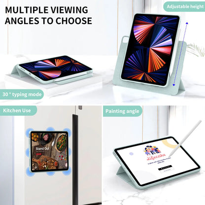 ZOYU Magnetic Case for iPad - Fits Air 4/5 10.9", Pro 11/12.9", Mini 6, 10.2" 7th-9th Gen - 360° Rotatable Detachable Back Case